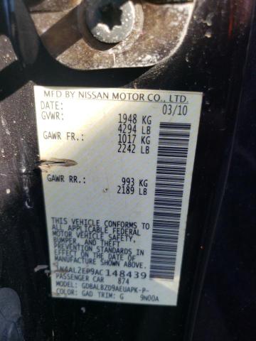 Photo 10 from auction – 2010 NISSAN ALTIMA S with VIN 1N4AL2EP9AC148439