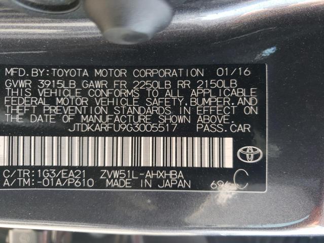 Photo 10 from auction – 2016 TOYOTA PRIUS with VIN JTDKARFU9G3005517
