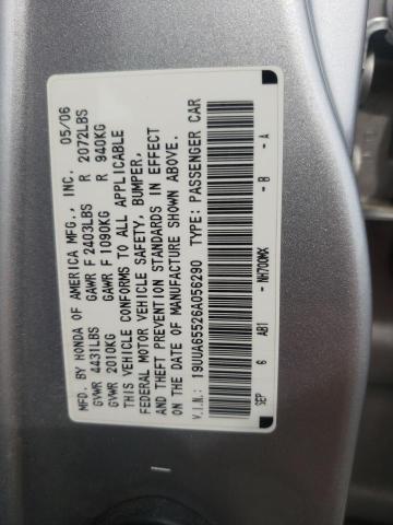 Photo 10 from auction – 2006 ACURA 3.2TL with VIN 19UUA65526A056290
