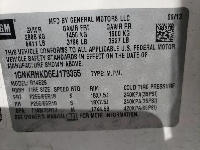 Photo 10 from auction – 2014 CHEVROLET TRAVERSE L with VIN 1GNKRHKD6EJ178355