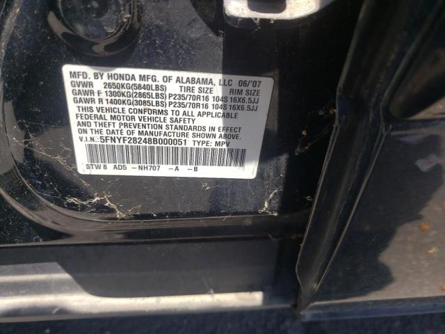 Photo 10 from auction – 2008 HONDA PILOT VP with VIN 5FNYF28248B000051