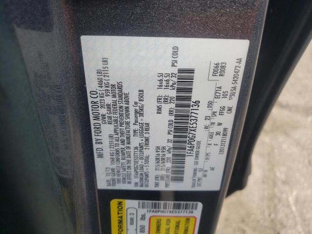 Photo 10 from auction – 2014 FORD FUSION S with VIN 1FA6P0G7XE5377136