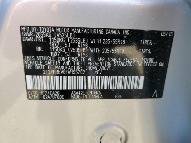 Photo 10 from auction – 2015 TOYOTA RAV4 LIMIT with VIN 2T3YFREV8FW195702