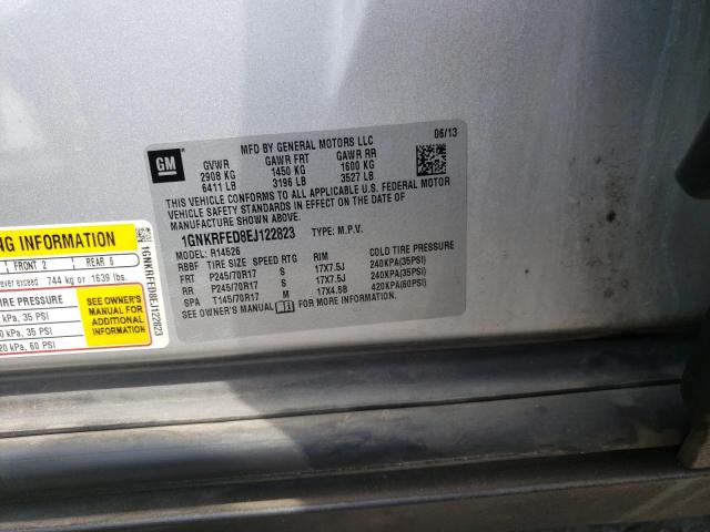 Photo 10 from auction – 2014 CHEVROLET TRAVERSE L with VIN 1GNKRFED8EJ122823