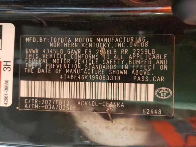 Photo 10 from auction – 2009 TOYOTA CAMRY BASE with VIN 4T4BE46K19R063318