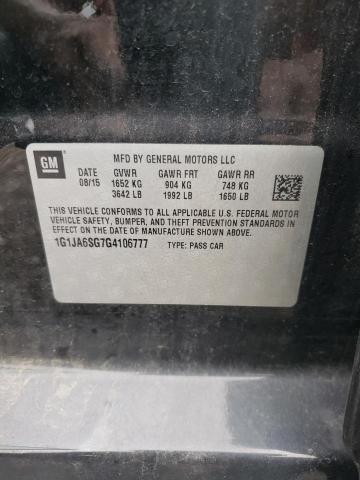 Photo 10 from auction – 2016 CHEVROLET SONIC LS with VIN 1G1JA6SG7G4106777