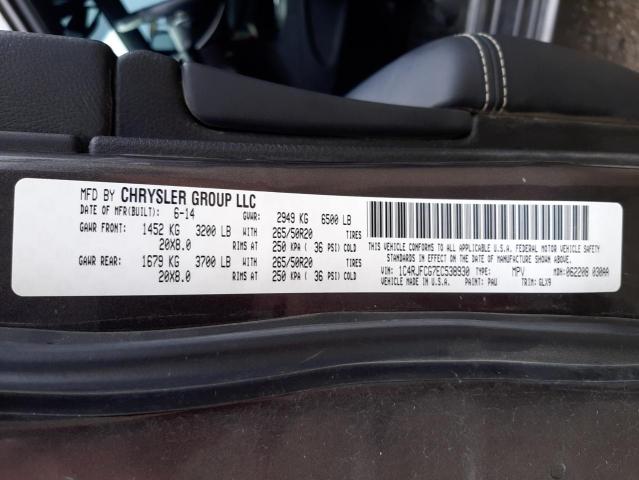 Photo 10 from auction – 2014 JEEP GRAND CHER with VIN 1C4RJFCG7EC538930