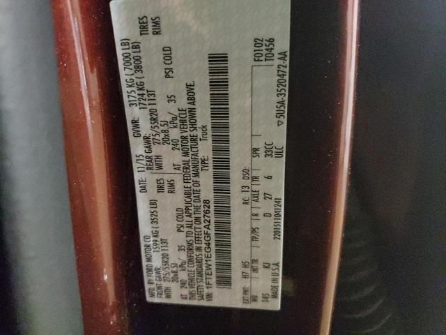 Photo 10 from auction – 2016 FORD F150 SUPER with VIN 1FTEW1EG4GFA27628