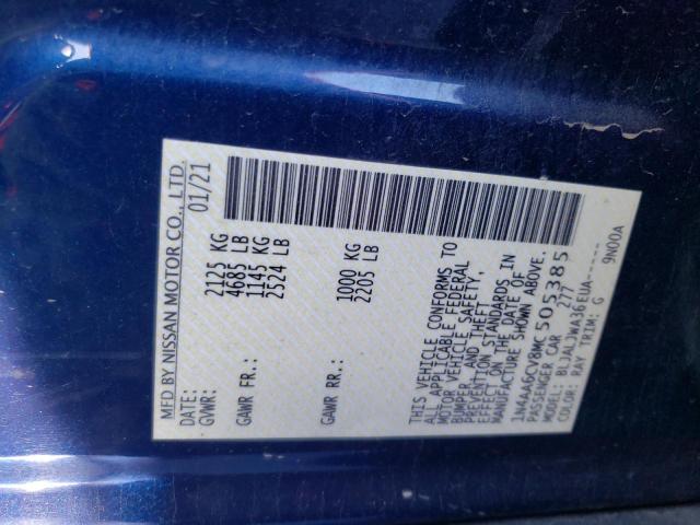 Photo 10 from auction – 2021 NISSAN MAXIMA SV with VIN 1N4AA6CV8MC505385