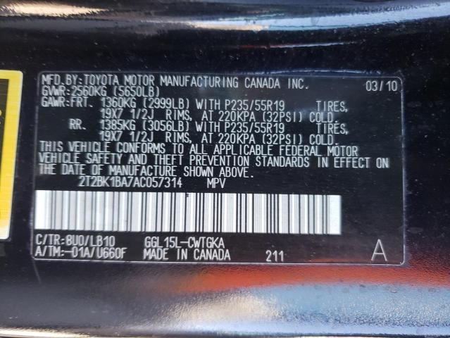 Photo 10 from auction – 2010 LEXUS RX 350 with VIN 2T2BK1BA7AC057314
