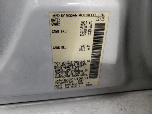 Photo 10 from auction – 2016 NISSAN ALTIMA 2.5 with VIN 1N4AL3AP1GC140033