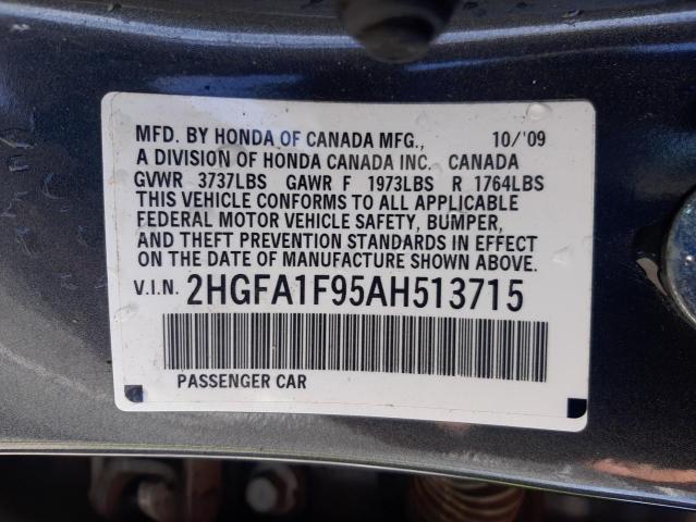 Photo 10 from auction – 2010 HONDA CIVIC EXL with VIN 2HGFA1F95AH513715