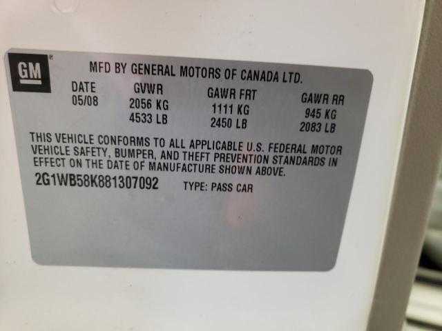 Photo 10 from auction – 2008 CHEVROLET IMPALA LS with VIN 2G1WB58K881307092