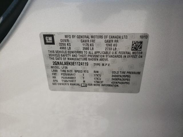 Photo 10 from auction – 2014 CHEVROLET EQUINOX LS with VIN 2GNALAEK9E1124119