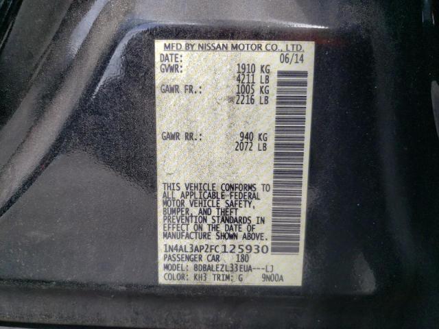 Photo 10 from auction – 2015 NISSAN ALTIMA 2.5 with VIN 1N4AL3AP2FC125930