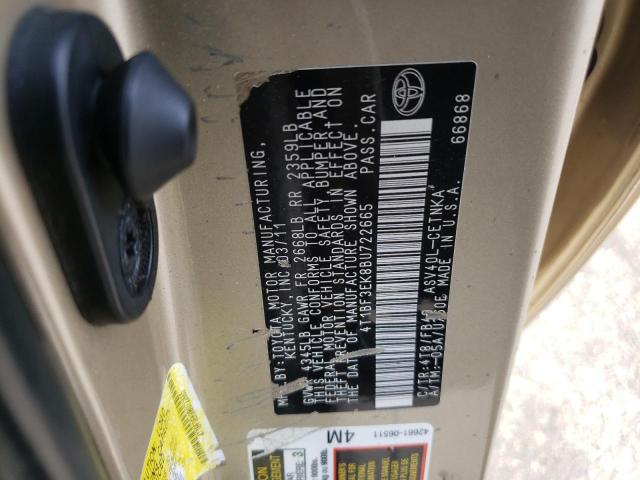 Photo 10 from auction – 2011 TOYOTA CAMRY BASE with VIN 4T1BF3EK8BU722665