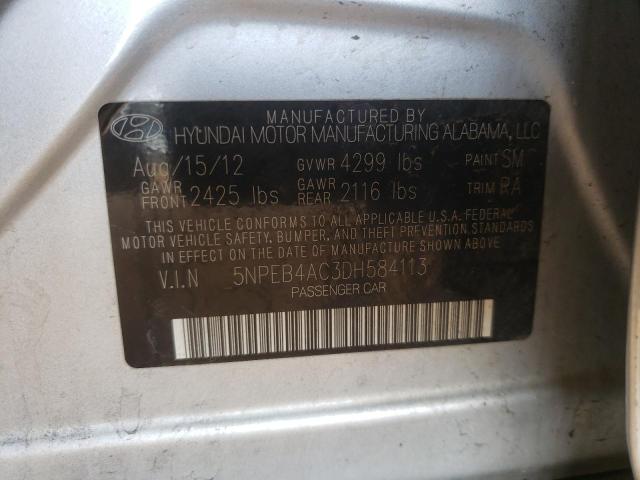 Photo 10 from auction – 2013 HYUNDAI SONATA GLS with VIN 5NPEB4AC3DH584113