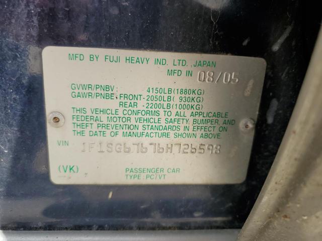 Photo 10 from auction – 2006 SUBARU FORESTER2. with VIN JF1SG67676H726598