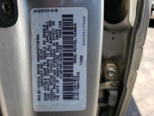 Photo 10 from auction – 2003 TOYOTA CAMRY LE with VIN 4T1BF32K13U561159