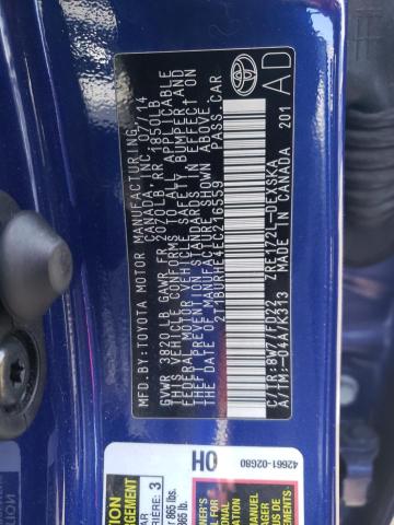 Photo 10 from auction – 2014 TOYOTA COROLLA L with VIN 2T1BURHE4EC216559