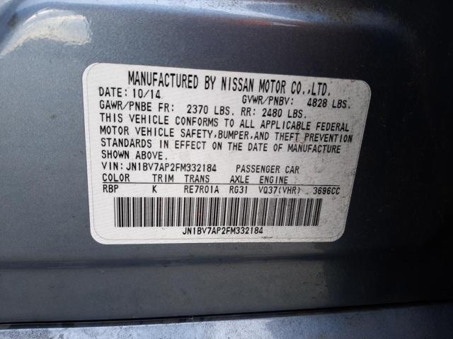 Photo 10 from auction – 2015 INFINITI Q50 BASE with VIN JN1BV7AP2FM332184