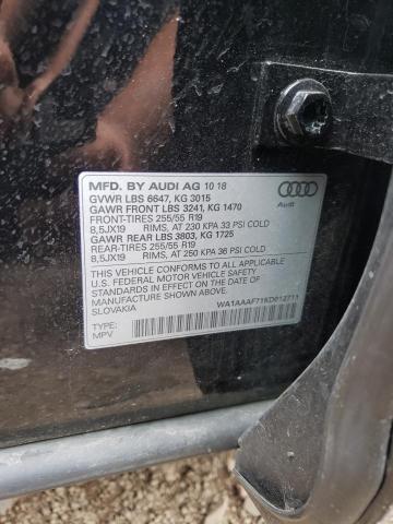 Photo 10 from auction – 2019 AUDI Q7 PREMIUM with VIN WA1AAAF71KD012711