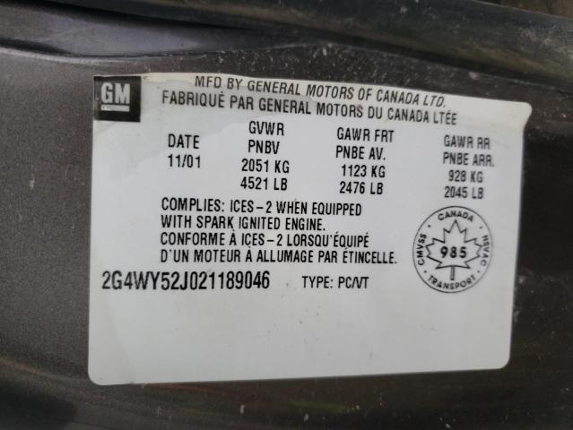 Photo 10 from auction – 2002 BUICK CENTURY LI with VIN 2G4WY52J021189046