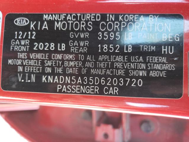 Photo 10 from auction – 2013 KIA RIO EX with VIN KNADN5A35D6203720