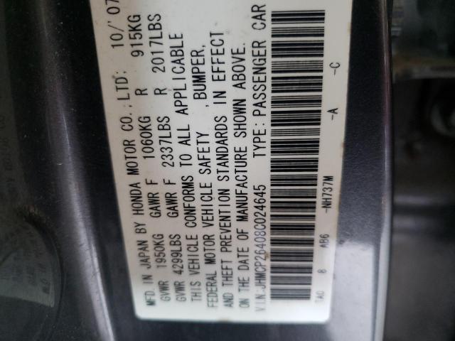 Photo 10 from auction – 2008 HONDA ACCORD LXP with VIN JHMCP26408C024645