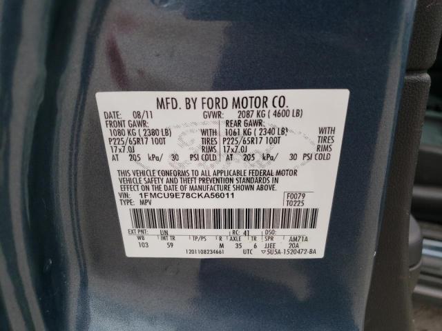 Фото 10 с аукциона – 2012 FORD ESCAPE LIM с VIN 1FMCU9E78CKA56011