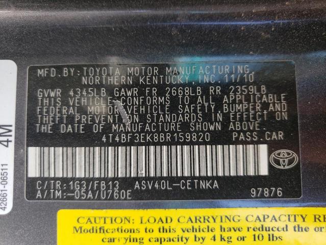Photo 10 from auction – 2011 TOYOTA CAMRY BASE with VIN 4T4BF3EK8BR159820