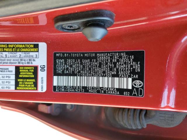 Photo 10 from auction – 2016 TOYOTA COROLLA L with VIN 2T1BURHE5GC677305