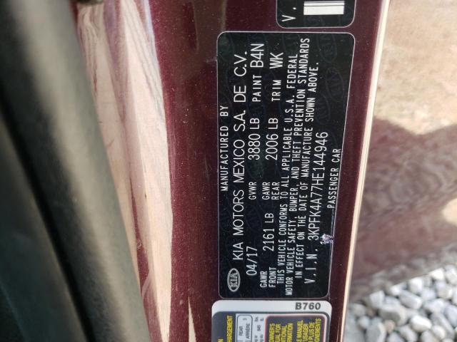 Photo 10 from auction – 2017 KIA FORTE LX with VIN 3KPFK4A77HE144946