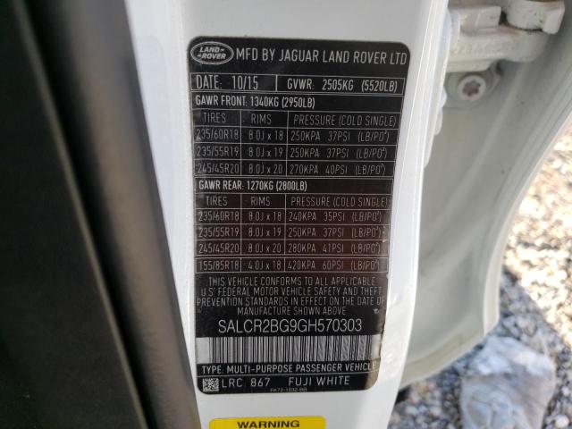 Photo 10 from auction – 2016 LAND ROVER DISCOVERY with VIN SALCR2BG9GH570303