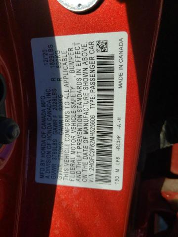 Photo 10 from auction – 2021 HONDA CIVIC LX with VIN 2HGFC2F62MH525606