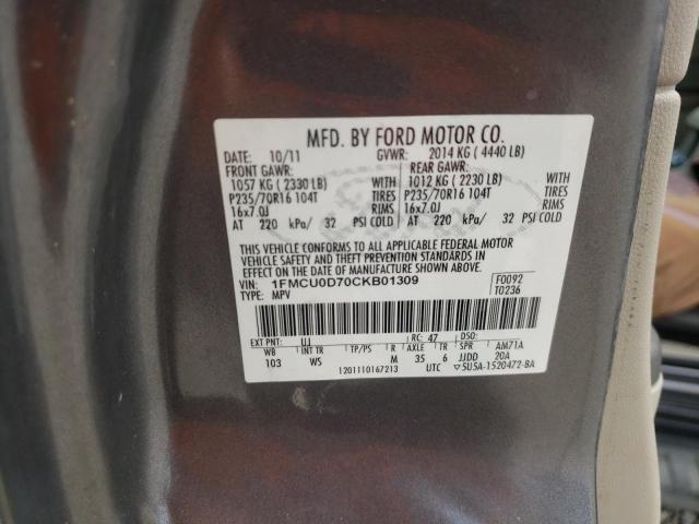 Фото 10 с аукциона – 2012 FORD ESCAPE XLT с VIN 1FMCU0D70CKB01309