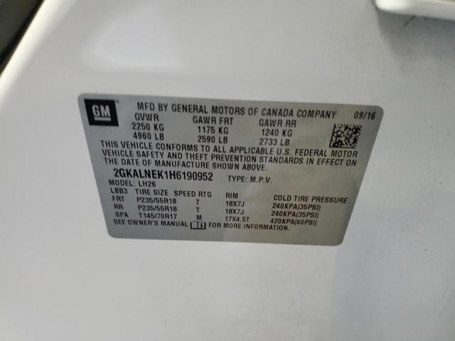 Photo 10 from auction – 2017 GMC TERRAIN SL with VIN 2GKALNEK1H6190952