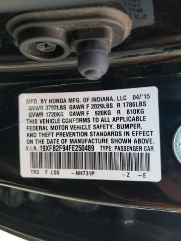Photo 10 from auction – 2015 HONDA CIVIC EXL with VIN 19XFB2F94FE250489