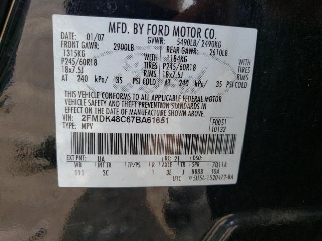 Photo 10 from auction – 2007 FORD EDGE SEL with VIN 2FMDK48C67BA61651