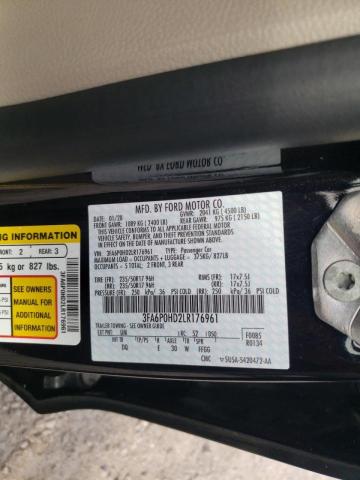 Photo 10 from auction – 2020 FORD FUSION SE with VIN 3FA6P0HD2LR176961