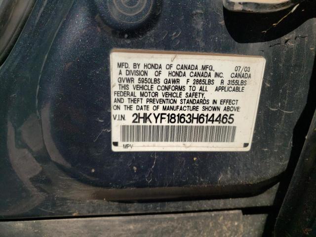 Photo 10 from auction – 2003 HONDA PILOT LX with VIN 2HKYF18163H614465