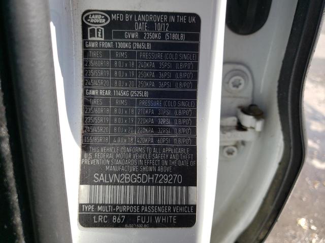 Photo 10 from auction – 2013 LAND ROVER RANGE ROVE with VIN SALVN2BG5DH729270