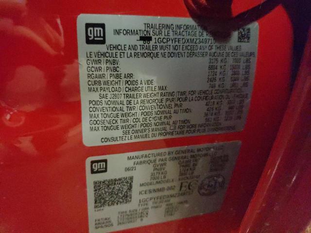 Photo 10 from auction – 2021 CHEVROLET SILVERADO with VIN 1GCPYFEDXMZ349710