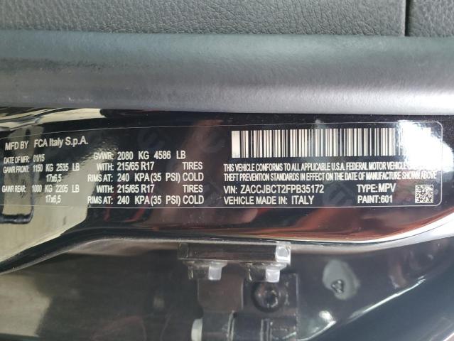 Photo 10 from auction – 2015 JEEP RENEGADE T with VIN ZACCJBCT2FPB35172