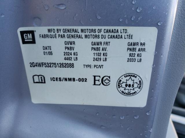 Photo 10 from auction – 2005 BUICK ALLURE CX with VIN 2G4WF532751262088