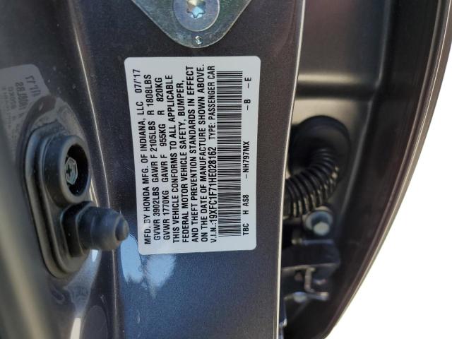 Photo 10 from auction – 2017 HONDA CIVIC EXL with VIN 19XFC1F71HE028162