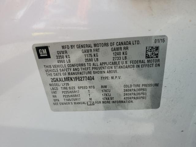 Photo 10 from auction – 2015 GMC TERRAIN SL with VIN 2GKALMEK1F6277404