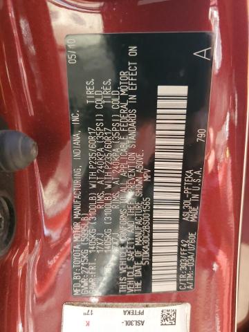 Photo 10 from auction – 2011 TOYOTA SIENNA BAS with VIN 5TDKA3DC2BS001565