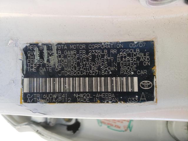 Photo 10 from auction – 2007 TOYOTA PRIUS with VIN JTDKB20U473271847