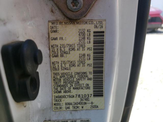 Photo 10 from auction – 2016 NISSAN FRONTIER S with VIN 1N6BD0CT6GN781037